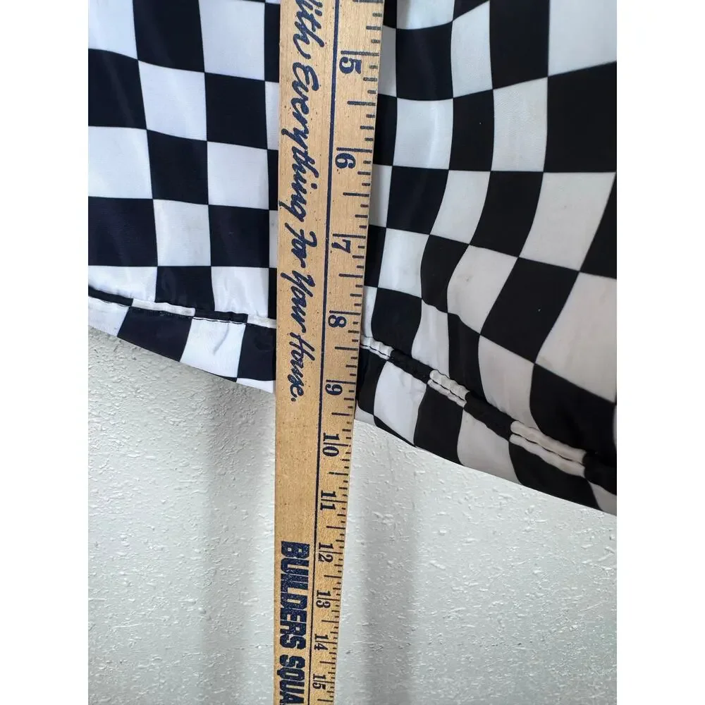 Titosha Black & White Checkered Nylon Crossbody Bag